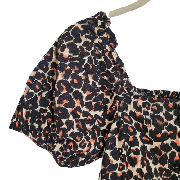 Who What Wear Dress Womens XS Leopard Print Short Sleeve - Picture 6 of 10
